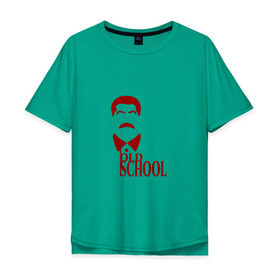 Мужская футболка хлопок Oversize с принтом Сталин старая школа в Тюмени, 100% хлопок | свободный крой, круглый ворот, “спинка” длиннее передней части | old | school | коммунизм | портрет | ретро | советский | союз | ссср | сталин | старая | усы | школа