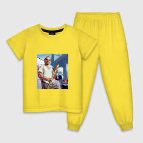 Детская пижама хлопок с принтом Тревор ГТА 5 в Тюмени, 100% хлопок |  брюки и футболка прямого кроя, без карманов, на брюках мягкая резинка на поясе и по низу штанин
 | Тематика изображения на принте: gta 5 | gtav | гта 5