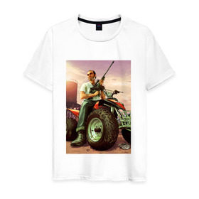 Мужская футболка хлопок с принтом Тревор ГТА 5 в Тюмени, 100% хлопок | прямой крой, круглый вырез горловины, длина до линии бедер, слегка спущенное плечо. | gta 5 | trevor philips | гта 5 | тревор | филипс