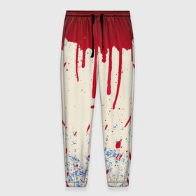 Мужские брюки 3D с принтом Кровь в Тюмени, 100% полиэстер | манжеты по низу, эластичный пояс регулируется шнурком, по бокам два кармана без застежек, внутренняя часть кармана из мелкой сетки | 3d | арт | краска | кровь | прикольные | цветные