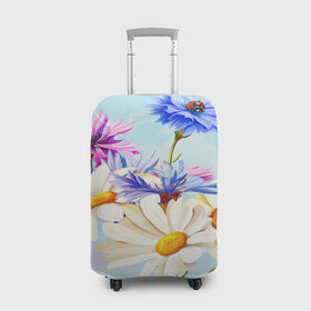 Чехол для чемодана 3D с принтом Flowers в Тюмени, 86% полиэфир, 14% спандекс | двустороннее нанесение принта, прорези для ручек и колес | 3d | fashion flower | flower | pattern | другие | красивые цветы | красные | прикольные | природа | розы | текстуры | цветочки | цветы