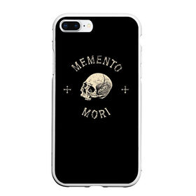 Чехол для iPhone 7Plus/8 Plus матовый с принтом Memento Mori в Тюмени, Силикон | Область печати: задняя сторона чехла, без боковых панелей | Тематика изображения на принте: death | skull | кости | цитата