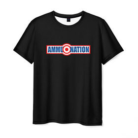 Мужская футболка 3D с принтом AMMU-NATION в Тюмени, 100% полиэфир | прямой крой, круглый вырез горловины, длина до линии бедер | ammunation | auto | dead | grand | gta | gta5 | red | redemption | theft | гта