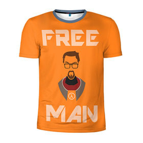 Мужская футболка 3D спортивная с принтом Half-Life в Тюмени, 100% полиэстер с улучшенными характеристиками | приталенный силуэт, круглая горловина, широкие плечи, сужается к линии бедра | half life
