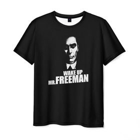 Мужская футболка 3D с принтом Half-Life в Тюмени, 100% полиэфир | прямой крой, круглый вырез горловины, длина до линии бедер | Тематика изображения на принте: g man | hl