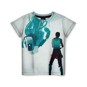 Детская футболка 3D с принтом Portal в Тюмени, 100% гипоаллергенный полиэфир | прямой крой, круглый вырез горловины, длина до линии бедер, чуть спущенное плечо, ткань немного тянется | glados | portal | гладос | портал