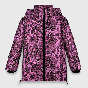 Женская зимняя куртка 3D с принтом Розовое кружево в Тюмени, верх — 100% полиэстер; подкладка — 100% полиэстер; утеплитель — 100% полиэстер | длина ниже бедра, силуэт Оверсайз. Есть воротник-стойка, отстегивающийся капюшон и ветрозащитная планка. 

Боковые карманы с листочкой на кнопках и внутренний карман на молнии | bride | henparty | home party | princess | девичник | для влюбленных | для женщин | дом | замуж | кружевной | кружево | невеста | подружки