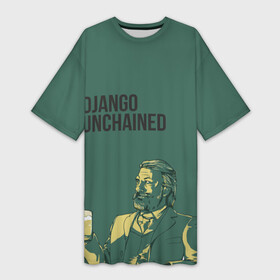 Платье-футболка 3D с принтом Доктор Шульц в Тюмени,  |  | django | dr. king schultz | unchained | вальц | джанго | квентин | кристоф | освобожденный | тарантино