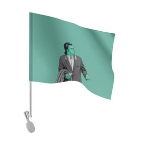 Флаг для автомобиля с принтом Недоумевающий Винсент в Тюмени, 100% полиэстер | Размер: 30*21 см | Тематика изображения на принте: pulp fiction | винсент вега | квентин | криминальное чтиво | мия уоллес | тарантино