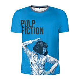 Мужская футболка 3D спортивная с принтом Танцующая Мия в Тюмени, 100% полиэстер с улучшенными характеристиками | приталенный силуэт, круглая горловина, широкие плечи, сужается к линии бедра | pulp fiction | квентин | криминальное чтиво | мия уоллес | тарантино