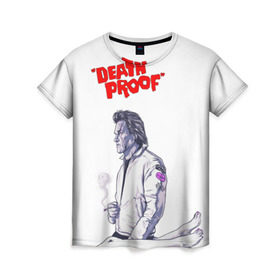 Женская футболка 3D с принтом Death proof в Тюмени, 100% полиэфир ( синтетическое хлопкоподобное полотно) | прямой крой, круглый вырез горловины, длина до линии бедер | stuntman mike | квентин | курт рассел | тарантино