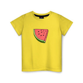 Детская футболка хлопок с принтом Арбузе в Тюмени, 100% хлопок | круглый вырез горловины, полуприлегающий силуэт, длина до линии бедер | арбуз | арбузы | лето | фрукты