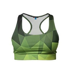 Женский спортивный топ 3D с принтом Хаки геометрия в Тюмени, 82% полиэстер, 18% спандекс Ткань безопасна для здоровья, позволяет коже дышать, не мнется и не растягивается |  | зеленый | полигоны