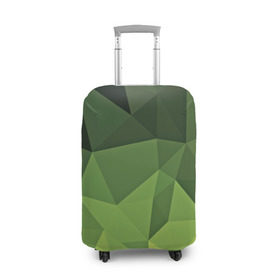 Чехол для чемодана 3D с принтом Хаки геометрия в Тюмени, 86% полиэфир, 14% спандекс | двустороннее нанесение принта, прорези для ручек и колес | зеленый | полигоны