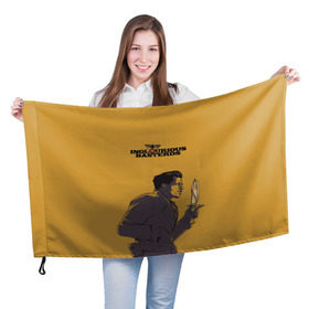 Флаг 3D с принтом Лейтенант Альдо Рейн в Тюмени, 100% полиэстер | плотность ткани — 95 г/м2, размер — 67 х 109 см. Принт наносится с одной стороны | lt. aldo raine | брэд питт | жид медведь | квентин тарантино | нож