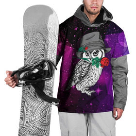 Накидка на куртку 3D с принтом Сова в Тюмени, 100% полиэстер |  | Тематика изображения на принте: 3d | абстракция | арт | звезды | космос | полигоны | птица | сова | цветы