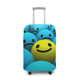 Чехол для чемодана 3D с принтом Сохраняй оптимизм в Тюмени, 86% полиэфир, 14% спандекс | двустороннее нанесение принта, прорези для ручек и колес | настроение | оптимизм | позитив | смайл | смайлик