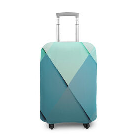 Чехол для чемодана 3D с принтом Blue rhombuses в Тюмени, 86% полиэфир, 14% спандекс | двустороннее нанесение принта, прорези для ручек и колес | beautiful | blue | bright | color | figures | original | rhombuses | голубое | зелёное | зелёный | красивое | красота | ромбы | синее | синий | фигура | фигуры | цвет | яркое