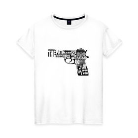 Женская футболка хлопок с принтом Pulp Fiction в Тюмени, 100% хлопок | прямой крой, круглый вырез горловины, длина до линии бедер, слегка спущенное плечо | 25 17 | 2517 | библия | криминальное чтиво | оружие | пистолет | самюэль джексон | цитата | эклезиаст