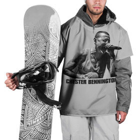 Накидка на куртку 3D с принтом Честер Беннингтон в Тюмени, 100% полиэстер |  | Тематика изображения на принте: bennington | chester | linkin | park | rip | беннингтон | рок | честер