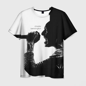 Мужская футболка 3D с принтом Chester Bennington в Тюмени, 100% полиэфир | прямой крой, круглый вырез горловины, длина до линии бедер | Тематика изображения на принте: chester bennington | рок