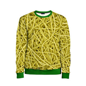 Детский свитшот 3D с принтом Макароны в Тюмени, 100% полиэстер | свободная посадка, прямой крой, мягкая тканевая резинка на рукавах и понизу свитшота | веган | вемишель | диета | еда | лапша | паста | паттрен | спагетти | текстура