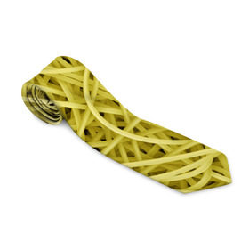 Галстук 3D с принтом Макароны в Тюмени, 100% полиэстер | Длина 148 см; Плотность 150-180 г/м2 | веган | вемишель | диета | еда | лапша | паста | паттрен | спагетти | текстура