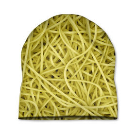 Шапка 3D с принтом Макароны в Тюмени, 100% полиэстер | универсальный размер, печать по всей поверхности изделия | веган | вемишель | диета | еда | лапша | паста | паттрен | спагетти | текстура