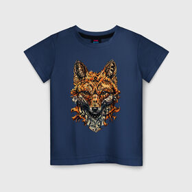 Детская футболка хлопок с принтом Fox в Тюмени, 100% хлопок | круглый вырез горловины, полуприлегающий силуэт, длина до линии бедер | Тематика изображения на принте: art | wild | животные | искусство | лиса | лисица | лисичка | природа