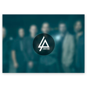Поздравительная открытка с принтом Для любителя Linkin Park в Тюмени, 100% бумага | плотность бумаги 280 г/м2, матовая, на обратной стороне линовка и место для марки
 | linkin park | беннингтон | линкин парк | логотип | майк | рок | честер | честор | шинода