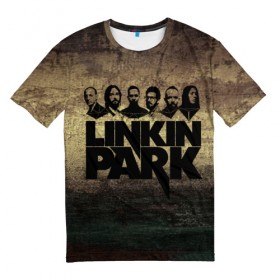 Мужская футболка 3D с принтом Linkin Park Band в Тюмени, 100% полиэфир | прямой крой, круглый вырез горловины, длина до линии бедер | chester bennington | linkin park | беннингтон | линкин паркб честер | майк | шинода