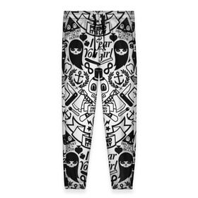 Женские брюки 3D с принтом Tokyo Tattoo Sticker Bomb в Тюмени, полиэстер 100% | прямой крой, два кармана без застежек по бокам, с мягкой трикотажной резинкой на поясе и по низу штанин. В поясе для дополнительного комфорта — широкие завязки | casual | design | pattern | ray ban | skull | street | texture | urban | дизайн | индеец | мода | очки | повтор | принт | стикербомб | стикеры | тату | текстура | узор | улица | хулиган | череп | шляпа