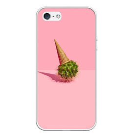 Чехол для iPhone 5/5S матовый с принтом Ванильный Кактус в Тюмени, Силикон | Область печати: задняя сторона чехла, без боковых панелей | вафля | вкусняшка | еда | жара | иголки | кактусы | картина | лед | лето | мимими | мороженка | мороженое | необычный | пломбир | растение | рожок | розовый | сладкое | сюрреализм | тень | эскимо