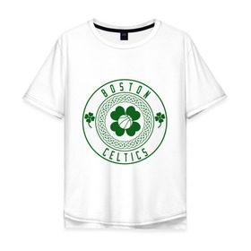 Мужская футболка хлопок Oversize с принтом Boston Celtics в Тюмени, 100% хлопок | свободный крой, круглый ворот, “спинка” длиннее передней части | basketball | boston | celtics | nba | баскетбол | бостон | келтикс | нба | селтикс | спорт