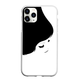 Чехол для iPhone 11 Pro матовый с принтом Лицо и волосы девушки в Тюмени, Силикон |  | Тематика изображения на принте: белое | брови | волосы | глаза | голова | губы | девочка | девушка | женщина | инь янь | красивая | переход | текстура | черное