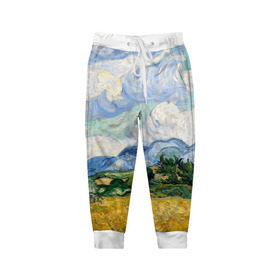 Детские брюки 3D с принтом Ван Гог Картина в Тюмени, 100% полиэстер | манжеты по низу, эластичный пояс регулируется шнурком, по бокам два кармана без застежек, внутренняя часть кармана из мелкой сетки | картина | лето | масло | мировой шедевр | пейзаж