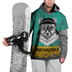 Накидка на куртку 3D с принтом Мотоцикл медведь в Тюмени, 100% полиэстер |  | 3d | motor bicycle | motorbike | motorcycle | авто | автомобильные | водитель | механик | мотоциклист | очки