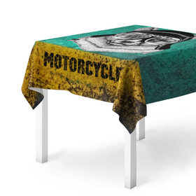 Скатерть 3D с принтом Мотоцикл медведь в Тюмени, 100% полиэстер (ткань не мнется и не растягивается) | Размер: 150*150 см | 3d | motor bicycle | motorbike | motorcycle | авто | автомобильные | водитель | механик | мотоциклист | очки