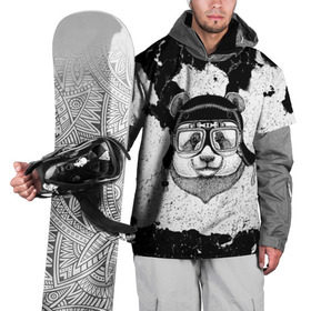 Накидка на куртку 3D с принтом Панда Гонщик в Тюмени, 100% полиэстер |  | Тематика изображения на принте: 3d | motor bicycle | motorbike | motorcycle | авто | автомобильные | водитель | животные | кот | механик | мотоциклист | очки | панда