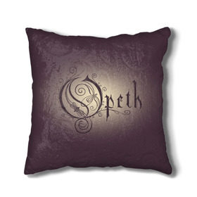 Подушка 3D с принтом Opeth logo в Тюмени, наволочка – 100% полиэстер, наполнитель – холлофайбер (легкий наполнитель, не вызывает аллергию). | состоит из подушки и наволочки. Наволочка на молнии, легко снимается для стирки | death | logo | metal | music | opeth | группа | лого | метал