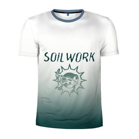 Мужская футболка 3D спортивная с принтом Soilwork metal band logo в Тюмени, 100% полиэстер с улучшенными характеристиками | приталенный силуэт, круглая горловина, широкие плечи, сужается к линии бедра | Тематика изображения на принте: 