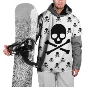 Накидка на куртку 3D с принтом Черепа в Тюмени, 100% полиэстер |  | Тематика изображения на принте: black milk | bones | dg | pattern | skull | skulls | кости | узор | череп | черепа