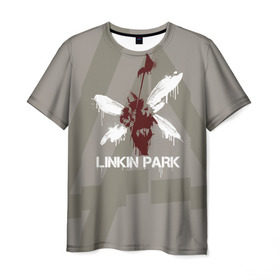 Мужская футболка 3D с принтом Linkin Park - Hybrid logos в Тюмени, 100% полиэфир | прямой крой, круглый вырез горловины, длина до линии бедер | Тематика изображения на принте: 0x000000123 | chester | hybrid | linkin park | линкин парк