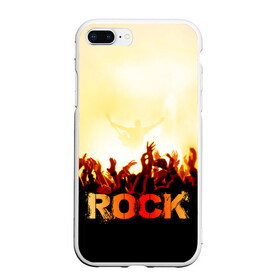 Чехол для iPhone 7Plus/8 Plus матовый с принтом Rock концерт в Тюмени, Силикон | Область печати: задняя сторона чехла, без боковых панелей | rock | в толпу | гитара | группа | дым | жанр | концерт | металл | музыка | надпись | панк | певец | песня | прыжок | рок | рок н рол | руки | стиль | хард | хой | я люблю рок
