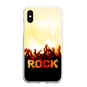 Чехол для iPhone XS Max матовый с принтом Rock концерт в Тюмени, Силикон | Область печати: задняя сторона чехла, без боковых панелей | Тематика изображения на принте: rock | в толпу | гитара | группа | дым | жанр | концерт | металл | музыка | надпись | панк | певец | песня | прыжок | рок | рок н рол | руки | стиль | хард | хой | я люблю рок