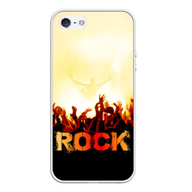 Чехол для iPhone 5/5S матовый с принтом Rock концерт в Тюмени, Силикон | Область печати: задняя сторона чехла, без боковых панелей | Тематика изображения на принте: rock | в толпу | гитара | группа | дым | жанр | концерт | металл | музыка | надпись | панк | певец | песня | прыжок | рок | рок н рол | руки | стиль | хард | хой | я люблю рок