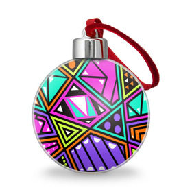Ёлочный шар с принтом Geometry в Тюмени, Пластик | Диаметр: 77 мм | Тематика изображения на принте: геометрия | подарок | прикол | принт | яркий