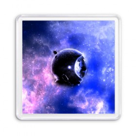 Магнит 55*55 с принтом Вселенная бесконечна в Тюмени, Пластик | Размер: 65*65 мм; Размер печати: 55*55 мм | Тематика изображения на принте: звезды | планета | разноцветный | шлем | яркий