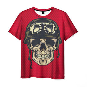 Мужская футболка 3D с принтом Свитер байкера в Тюмени, 100% полиэфир | прямой крой, круглый вырез горловины, длина до линии бедер | бабушка | байк | вязка | пряжа | скелет | скилет | череп
