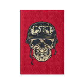 Обложка для паспорта матовая кожа с принтом Свитер байкера в Тюмени, натуральная матовая кожа | размер 19,3 х 13,7 см; прозрачные пластиковые крепления | Тематика изображения на принте: бабушка | байк | вязка | пряжа | скелет | скилет | череп